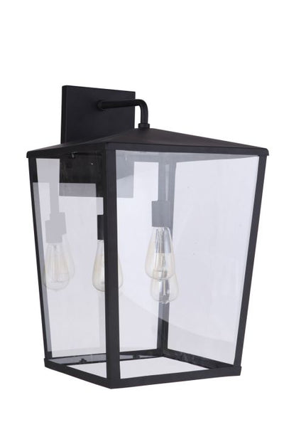 Olsen 3 Light Extra Large Outdoor Wall Lantern in Midnight Exterior Craftmade