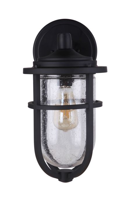 Voyage 1 Light Medium Outdoor Wall Lantern in Midnight Exterior Craftmade