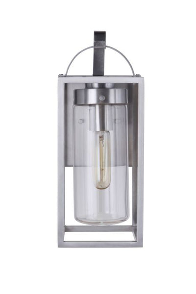 Neo 1 Light Small Outdoor Wall Lantern in Satin Aluminum Exterior Craftmade