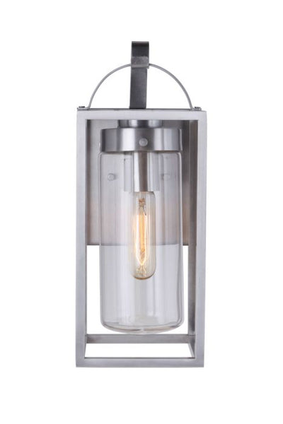 Neo 1 Light Small Outdoor Wall Lantern in Satin Aluminum Exterior Craftmade