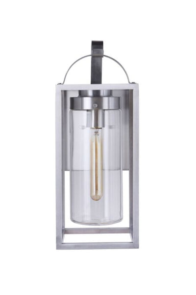 Neo 1 Light Medium Outdoor Wall Lantern in Satin Aluminum Exterior Craftmade