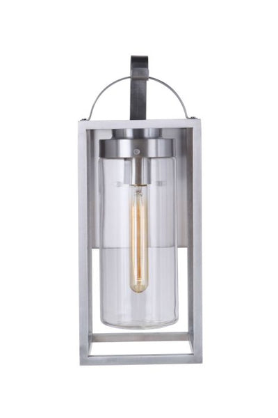 Neo 1 Light Medium Outdoor Wall Lantern in Satin Aluminum Exterior Craftmade