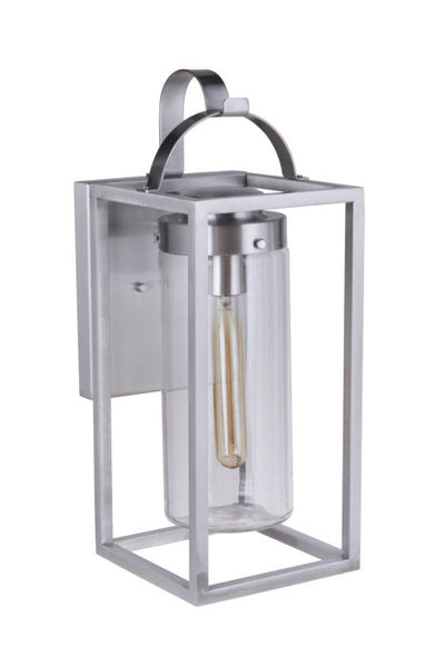 Neo 1 Light Medium Outdoor Wall Lantern in Satin Aluminum Exterior Craftmade