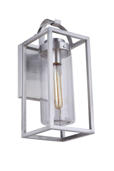 Neo 1 Light Medium Outdoor Wall Lantern in Satin Aluminum Exterior Craftmade