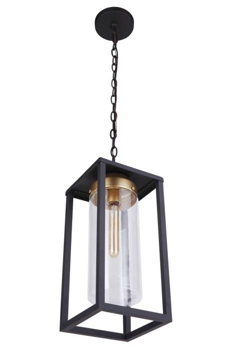 Neo 1 Light Outdoor Pendant in Midnight/Satin Brass Exterior Craftmade