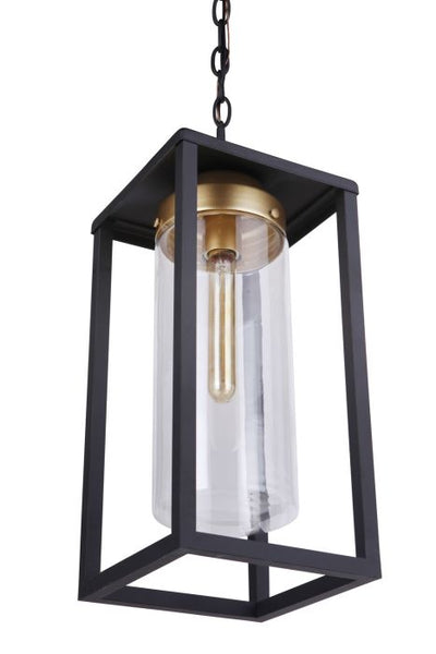 Neo 1 Light Outdoor Pendant in Midnight/Satin Brass Exterior Craftmade