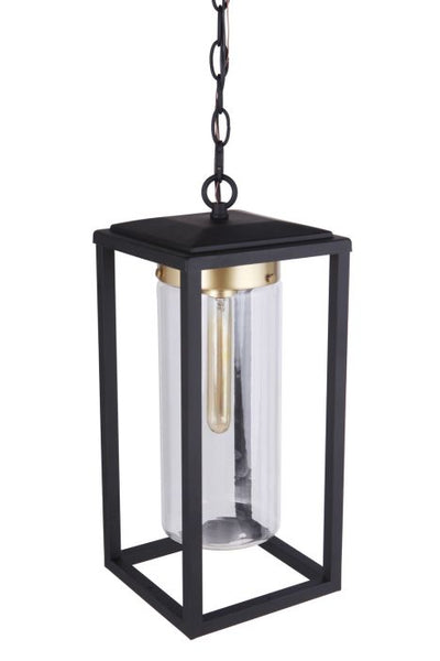 Neo 1 Light Outdoor Pendant in Midnight/Satin Brass Exterior Craftmade