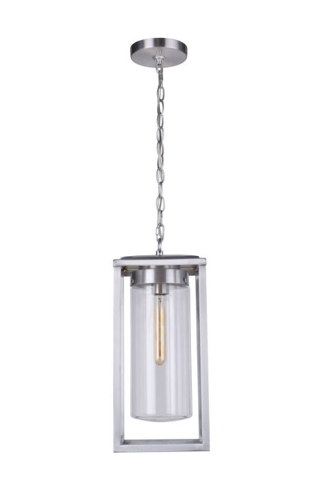 Neo 1 Light Outdoor Pendant in Satin Aluminum Exterior Craftmade