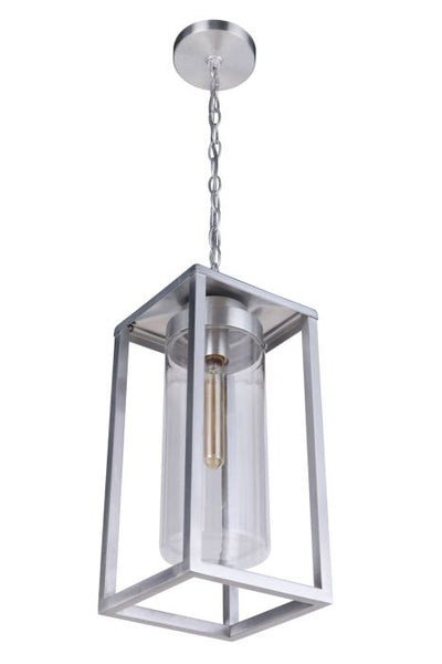 Neo 1 Light Outdoor Pendant in Satin Aluminum Exterior Craftmade