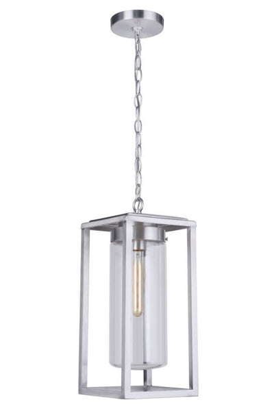 Neo 1 Light Outdoor Pendant in Satin Aluminum Exterior Craftmade