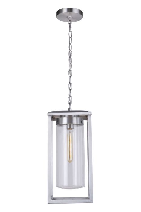 Neo 1 Light Outdoor Pendant in Satin Aluminum Exterior Craftmade