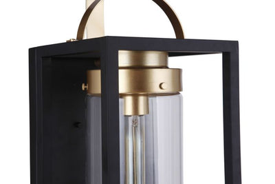 Neo 1 Light Outdoor Post Lantern in Midnight/Satin Brass