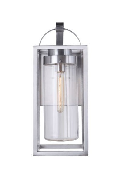 Neo 1 Light Large Outdoor Wall Lantern in Satin Aluminum Exterior Craftmade