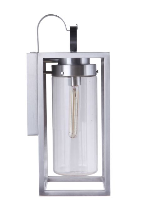 Neo 1 Light Large Outdoor Wall Lantern in Satin Aluminum Exterior Craftmade