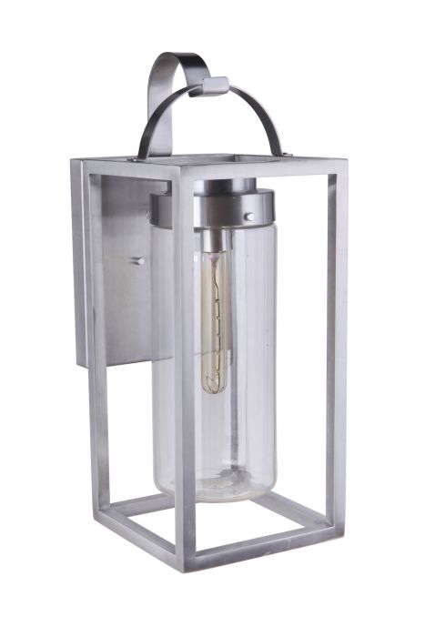 Neo 1 Light Large Outdoor Wall Lantern in Satin Aluminum Exterior Craftmade