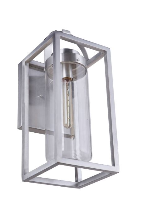 Neo 1 Light Large Outdoor Wall Lantern in Satin Aluminum Exterior Craftmade