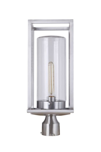 Neo 1 Light Outdoor Post Lantern in Satin Aluminum