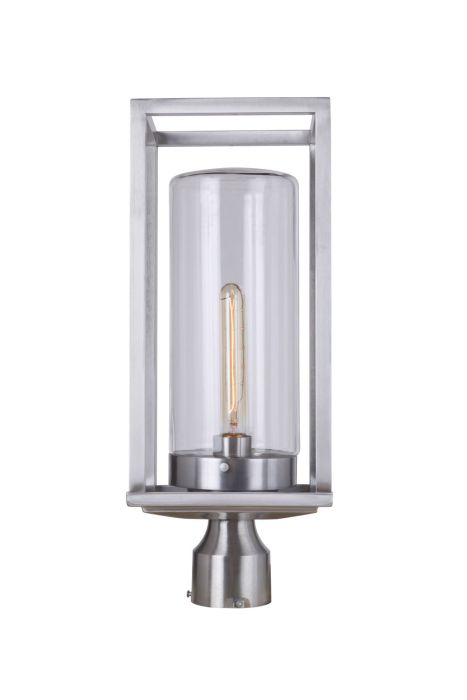 Neo 1 Light Outdoor Post Lantern in Satin Aluminum