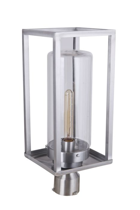 Neo 1 Light Outdoor Post Lantern in Satin Aluminum