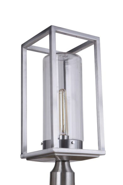 Neo 1 Light Outdoor Post Lantern in Satin Aluminum