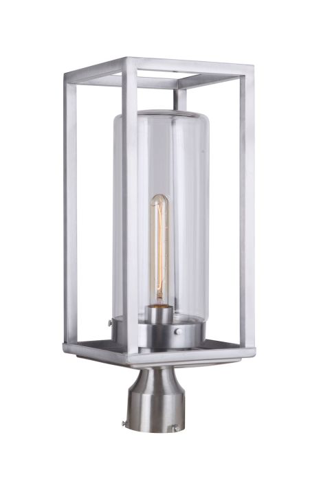 Neo 1 Light Outdoor Post Lantern in Satin Aluminum