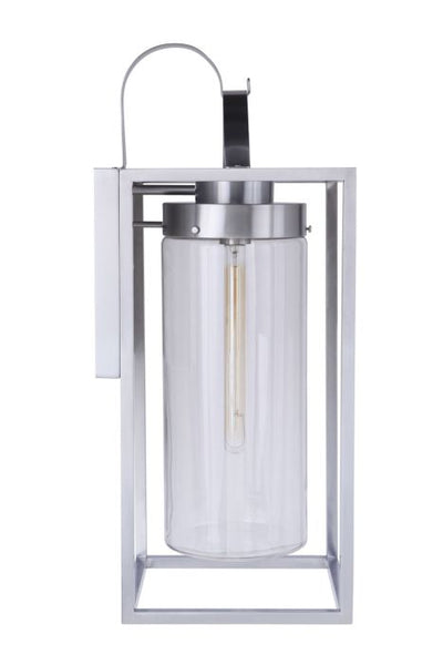 Neo 1 Light Extra Large Outdoor Wall Lantern in Satin Aluminum Exterior Craftmade