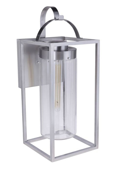 Neo 1 Light Extra Large Outdoor Wall Lantern in Satin Aluminum Exterior Craftmade