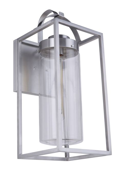 Neo 1 Light Extra Large Outdoor Wall Lantern in Satin Aluminum Exterior Craftmade