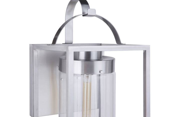 Neo 1 Light Extra Large Outdoor Wall Lantern in Satin Aluminum Exterior Craftmade