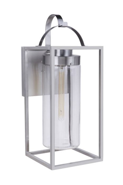 Neo 1 Light Extra Large Outdoor Wall Lantern in Satin Aluminum Exterior Craftmade