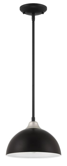 Kahn 1 Light Outdoor Pendant in Midnight/Satin Aluminum Exterior Craftmade