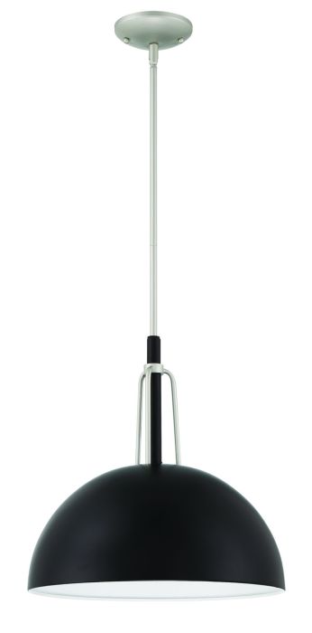 Kahn 1 Light Outdoor Pendant in Midnight/Satin Aluminum Exterior Craftmade