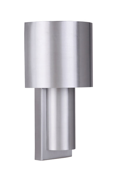 Midtown 1 Light Small Outdoor 2 Tiered LED Wall Mount in Satin Aluminum Exterior Craftmade