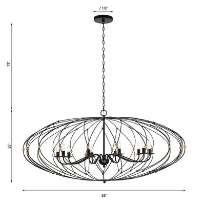 Zucca 10 Light English Bronze + Antique Gold Chandelier Chandelier Crystorama