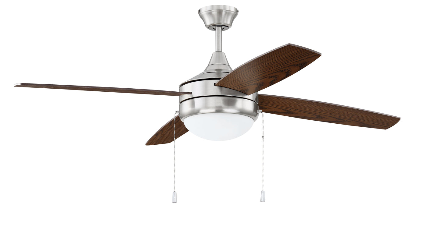 52" Phaze Energy Star 4 in Brushed Polished Nickel w/ Walnut/Dark Oak Blades Ceiling Fan CRAFTMADE