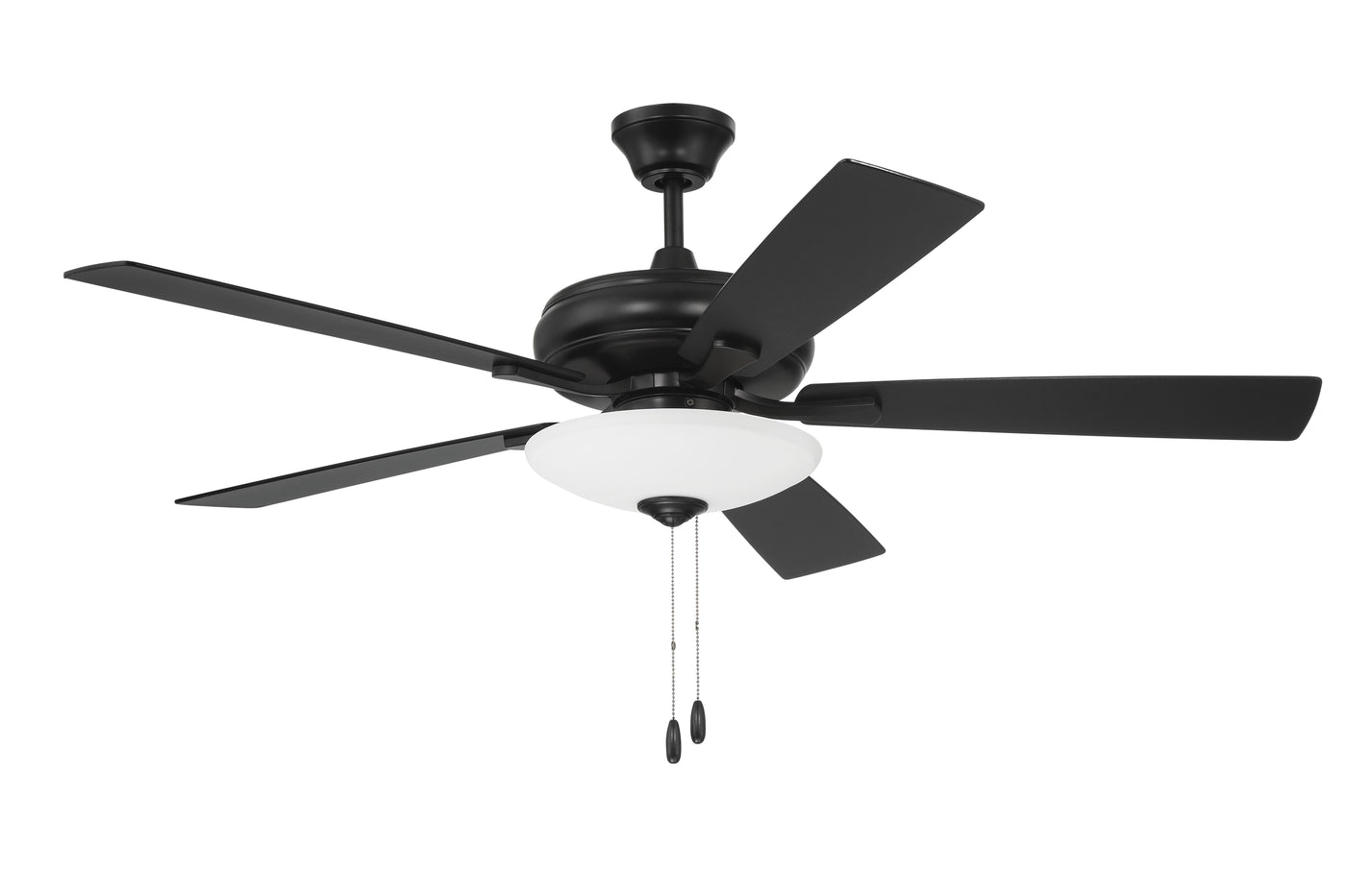 52" Eos 3 Light Bowl in Flat Black w/ Flat Black/Greywood Blades Ceiling Fan CRAFTMADE