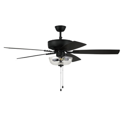 52" Pro Plus 101 in Flat Black  w/ Flat Black/Grey Wood Blades Ceiling Fan CRAFTMADE