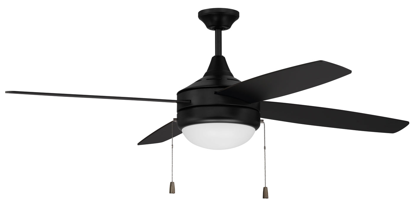 52" Phaze 4 in Flat Black  w/ Flat Black/Greywood Blades Ceiling Fan CRAFTMADE