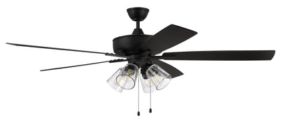 60" Super Pro 104 in Flat Black  w/ Flat Black/Greywood Blades Ceiling Fan CRAFTMADE