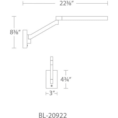 Beam Headboard Light Wall Light 3 inch 8 watt Black Wall Sconce Modern Forms