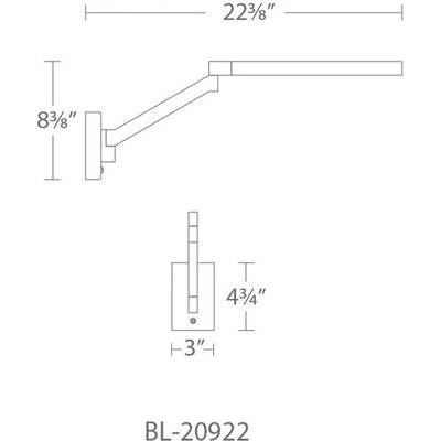 Beam Headboard Light Wall Light 3 inch 8.00 watt Titanium Wall Sconce Modern Forms