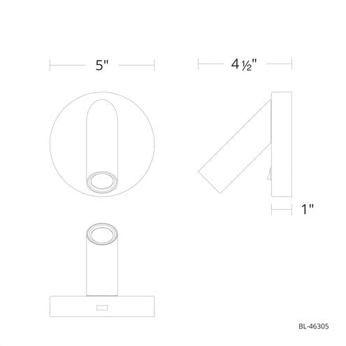 Aspire LED Aged Brass Adjustable Reading Portable Light 5 inch Wall Sconce Modern Forms