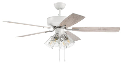 52" Pro Plus 104 in White/Polished Nickel w/ White/Washed Oak Blades Ceiling Fan CRAFTMADE