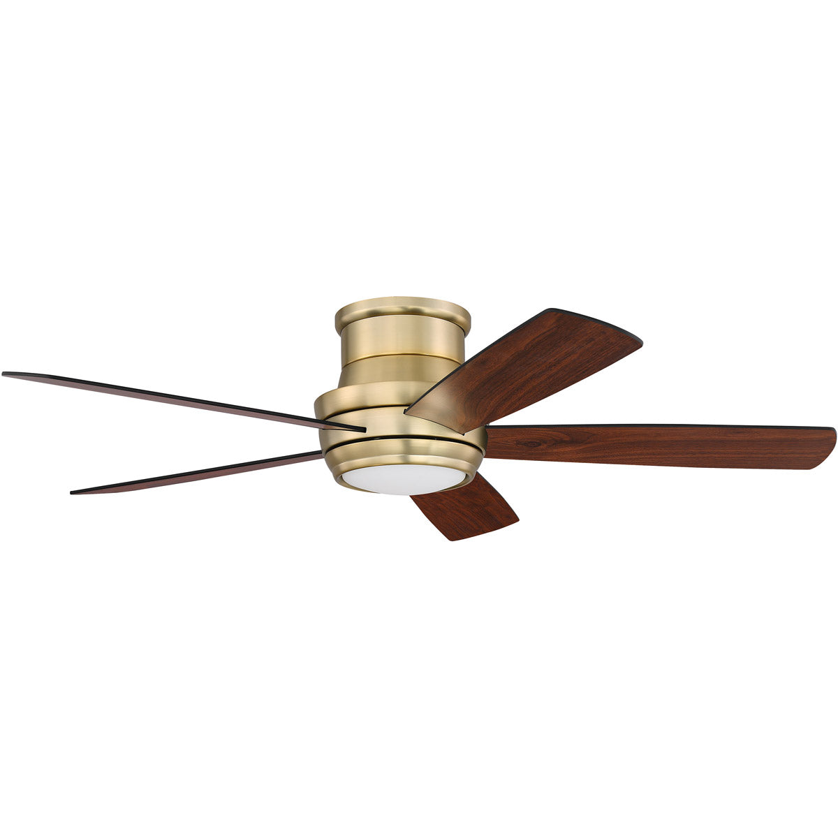 52" Tempo Hugger in Satin Brass w/ Flat Black/Walnut Blades Ceiling Fan CRAFTMADE