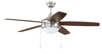 52" Phaze Energy Star 5 in Brushed Polished Nickel w/ Walnut/Dark Oak Blades Ceiling Fan CRAFTMADE