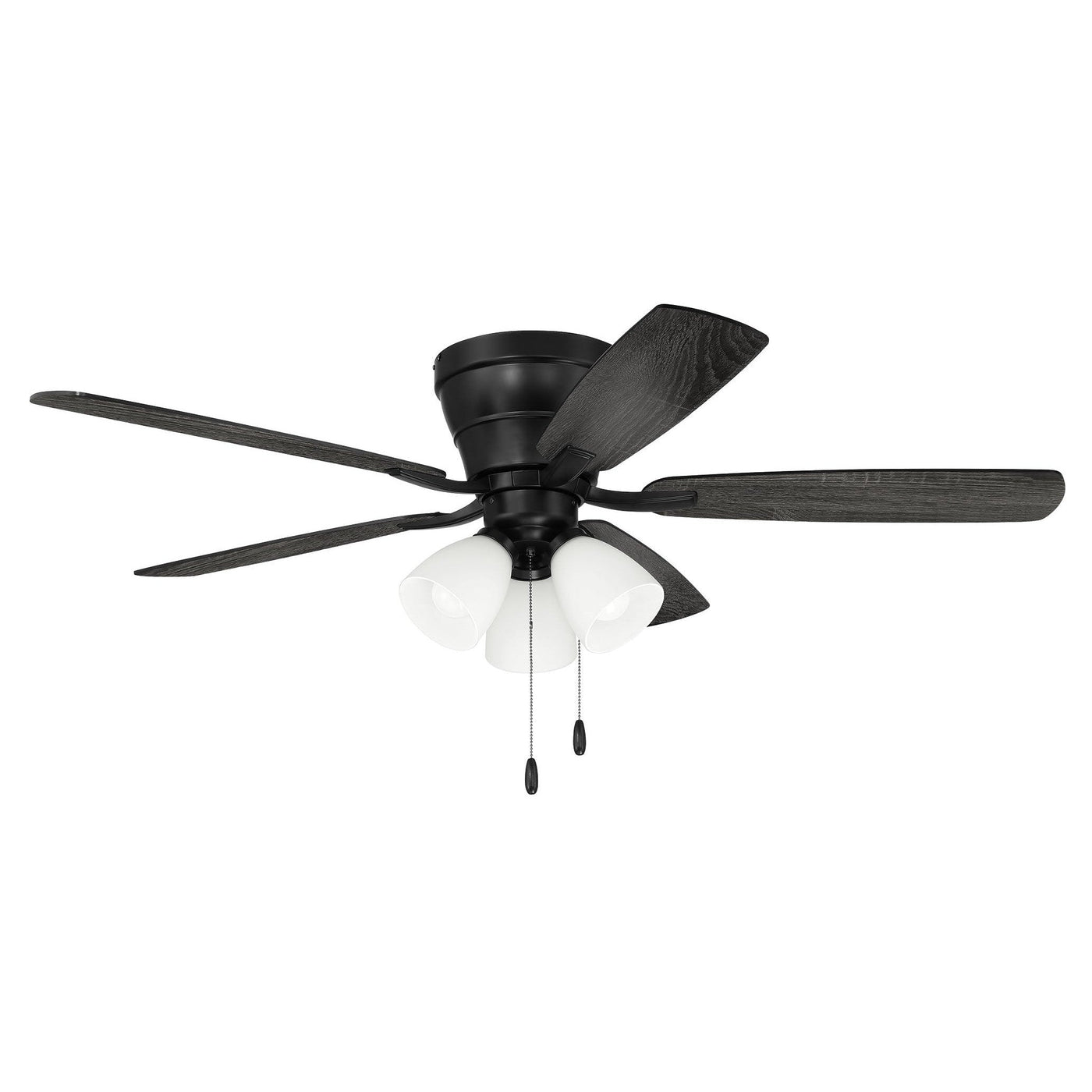 52" Wheeler 3-Light in Flat Black w/ Flat Black/Greywood Blades Ceiling Fan CRAFTMADE