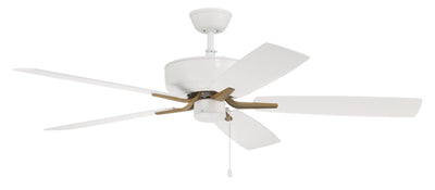 52" Pro Plus  in White/Satin Brass w/ White/Washed Oak Blades Ceiling Fan CRAFTMADE