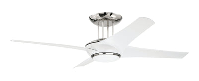 Antique Hardware 54" Cam in White/Polished Nickel w/ White Blades Ceiling Fan