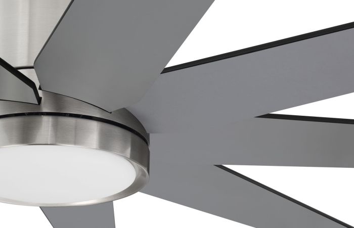 60" Champion  in Brushed Polished Nickel w/ Brushed Nickel/Flat Black Blades Ceiling Fan CRAFTMADE