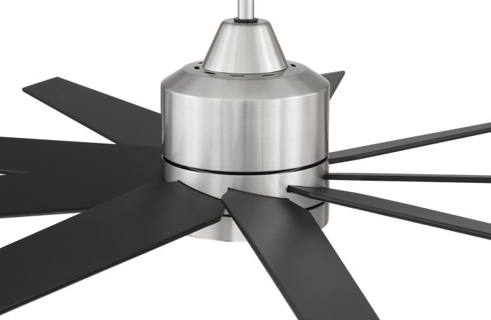 60" Champion  in Brushed Polished Nickel w/ Brushed Nickel/Flat Black Blades Ceiling Fan CRAFTMADE